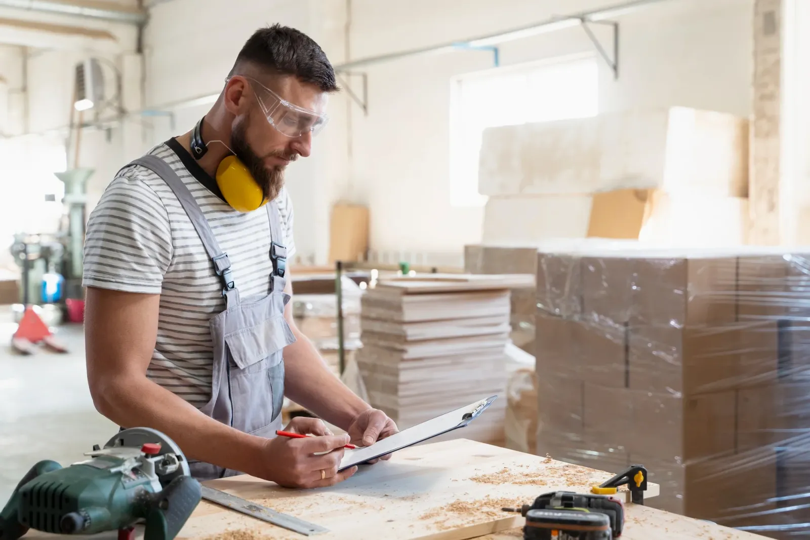 Atelier de production d’une entreprise du secteur de La Souterraine, dont le dirigeant délègue son administratif